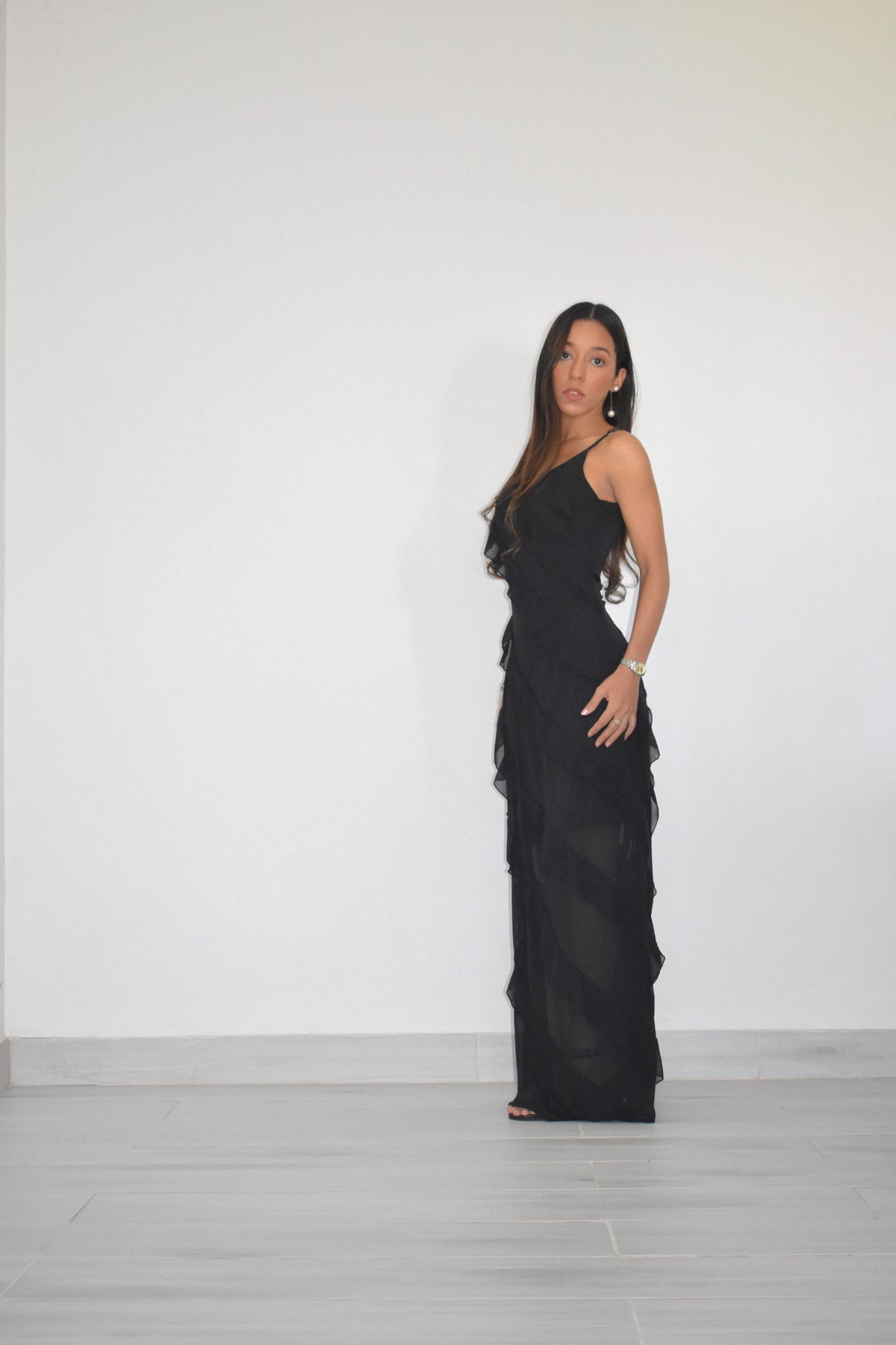 #02 Vestido Ondas Negro